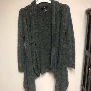 Oversized Gray Knit Cardigan